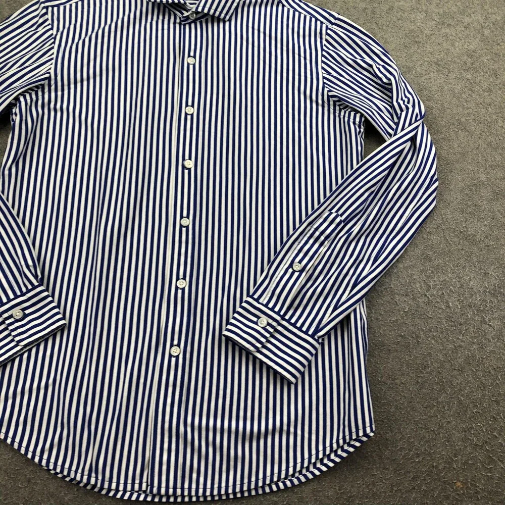 Polo Ralph Lauren Shirt Mens Large Blue Stripe Classic Fit Dress Long Sleeve